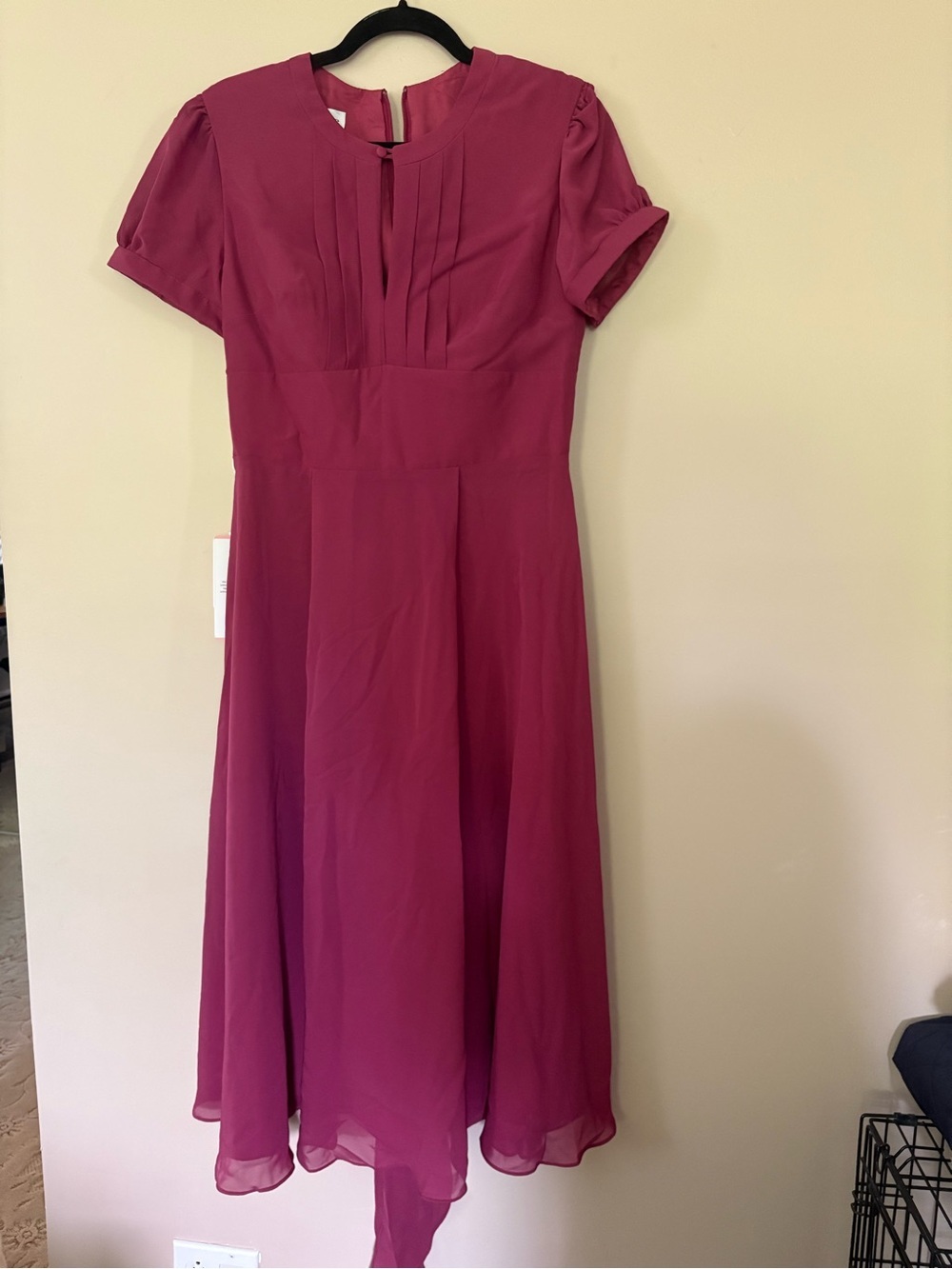 JJ's House Shirt Sleeve Pleated Puff Bridesmaid Evening Dress US 10 UK 12 EU 40
